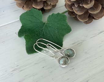 Mint Marble Earrings, Interchangeable Earrings, Sterling Silver Earrings