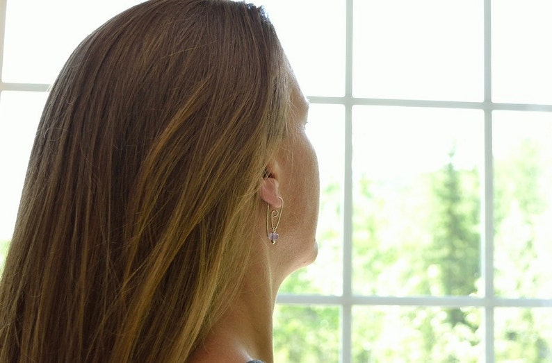 Sterling Silver Earring Artisan Earrings Aquamarine Earrings