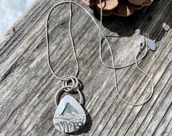 Turquoise Necklace, Reversible Necklace, Mountain Necklace, OOAK Silversmith Necklace