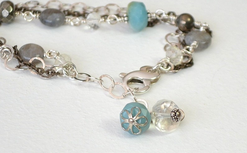 Amazonite Bracelet Multistrand Gemstone Bracelet Labradorite Bracelet