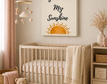 You Are My Sunshine kinderkamerkunstcanvas, mat uitgerekt