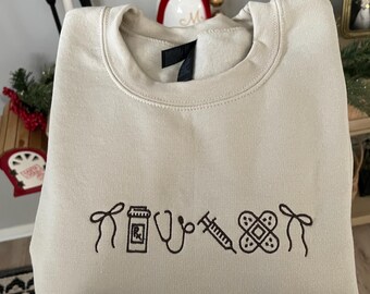 Nurse Embroidered Crewneck