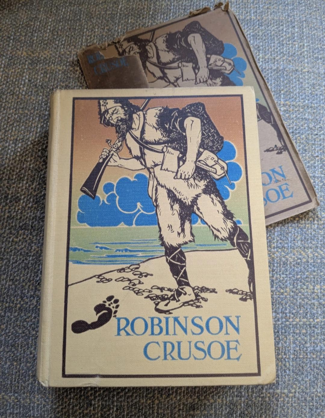 Robinson Crusoe Antique 1930's Edition Harrap Daniel Defoe Vintage Aged ...