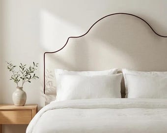 Cabecero de lino con ribete de terciopelo – Muebles clásicos para el dormitorio