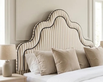 Cabecero a rayas con ribete verde – Muebles clásicos para el dormitorio