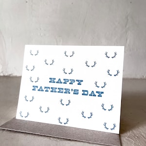Feliz Dia dos Pais Antlers | Cartão de Dia dos Pais em Letterpress