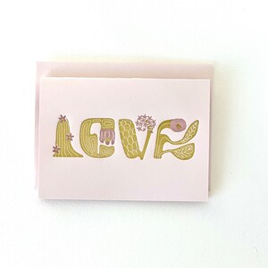 Tarjeta de San Valentín con diseño tipográfico Cactus Love