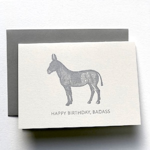 Happy Birthday Badass | Letterpress Birthday Card