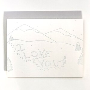 Te amo Tarjeta tipográfica / Nieve