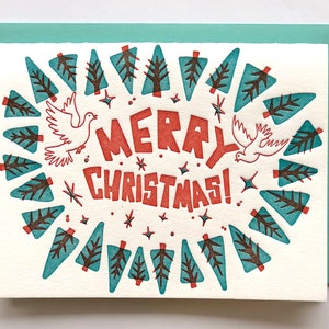 Feliz Natal Midcentury | Cartão de Natal Letterpress