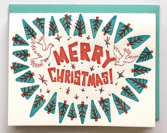 Merry Christmas Midcentury | Letterpress Holiday Card