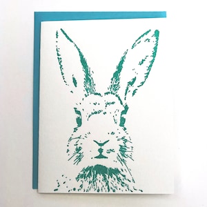 Easter Bunny | Turquoise Letterpress Card
