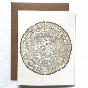 Feliz Aniversário Velho Amigo | Cartão de Aniversário Letterpress