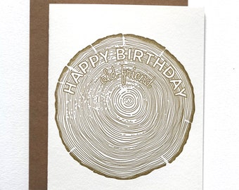 Happy Birthday Old Friend | Letterpress Birthday Card