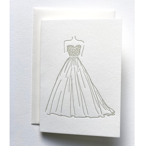 Bridal Letterpress Card | Wedding Dress