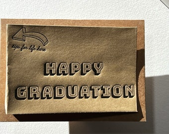 Happy Graduation Card + tips | Letterpress Graduation Card