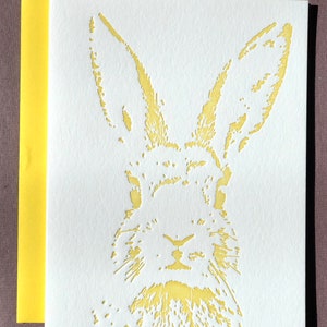 Coelhinho da Páscoa | Cartão de Letterpress Amarelo
