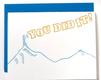 You Did It! | Graduation, Encouragement Letterpress Card