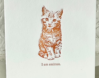 Smitten Kitten Orange | Letterpress Valentine's Day Card