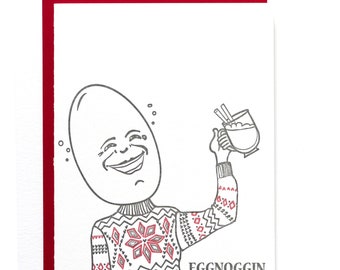 Eggnoggin Sweater Card | Letterpress Holiday Card