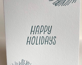 Happy Holidays Pine Needle | Letterpress Holiday Card