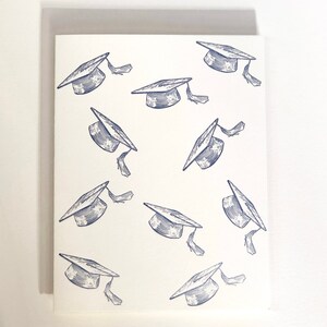 Hats Off | Blue Letterpress Graduation Card
