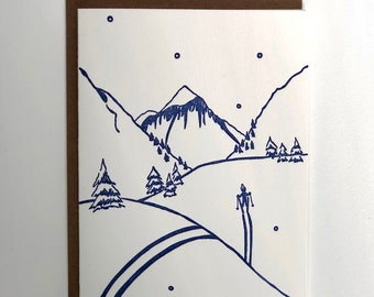 Ski Scene | Letterpress Ski Card