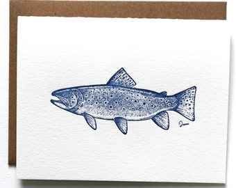 Rainbow Trout | Letterpress Fishing Card