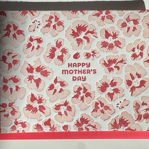 Letterpress Mother's Day Card | Nasturtium and Ladybug, Happy Mother's Day