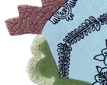 3D Textured Wool Rug: Handtufted Earthy Landscape Carpet