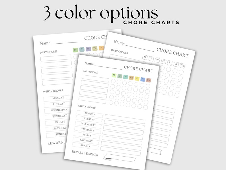 Chore Chart Printable - Etsy