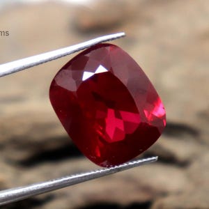 11.5ct Unheated Untreated AAA Red Ruby Gemstone Loose Cushion Cut Faceted Certified Ruby Amazing Cut & Quality Stone Mined Ruby Ring Size