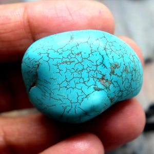 Natural Turquoise Rough Raw Stone 93.4Ct Blue Turquoise Chunk Rough CGI Certified Turquoise Unheated Untreated Raw Turquoise Smooth Rough