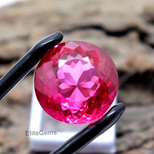 60.5CT AAA Quality Faceted Pink Ruby Loose Round Cut Certified Ruby Gemstone From Burma Natural Ruby Gemstone In Best OFFER EVER
