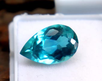 9.1Cts Natural Paraiba Tourmaline Loose Gemstone Faceted Tourmaline Pear Cut Gemstone Certified Paraiba Tourmaline Ring Size Gift For Her