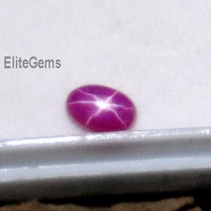 Rubi natural de 1 quilate, rubi estrela asterístico, lapidação oval cabochão, certificado, pedra de rubi rosa de 6 mm, pedra extraída de mina, qualidade AAA para fabricação de joias.