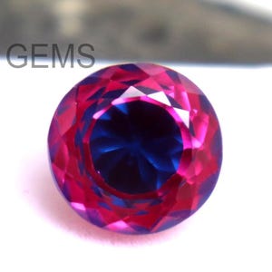 Precious Gemstone Dual Color Pitambari Sapphire Natural Loose AAA Stone 12ct Round Cut Pink & Blue Color Sapphire Certified Stone Ring Size