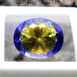 Rare Found Dual Color Pitambari Sapphire Oval Cut 15ct Mined Sapphire Loose Gemstone Certified Faceted Pitambari Sapphire AAA Stone Jewelry