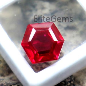 7.4ct Burma Natural Red Ruby Loose Hexagon Shape Stone Natural Ruby Faceted Gemstone CGI Certified Ruby Best Wedding Gift, Anniversary Gift
