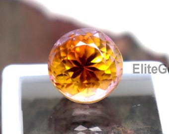 Unheated Untreated Natural Pitambari Sapphire Dual Color Loose AAA Gemstone Round Cut 13.5ct Mined Sapphire Top Quality Stone Jewelry Making