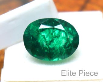 Colombia Green Emerald Oval Cut Gemstone 8ct Natural Loose Emerald Stone Faceted CGI Certified Emerald Jewelry Making Stone, Emerald Ring