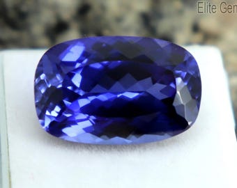 Pierres précieuses en vrac AAA impeccables, taille coussin, tanzanite naturelle 18 carats, pierre à facettes, certifiée en vrac, tanzanite AAA, parfaite pour un cadeau