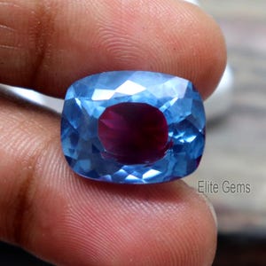 Certified Pitambari Sapphire Blue & Red Color Loose AAA Gemstone Natural Cushion Cut 17ct Faceted Sapphire Top Quality Stone ,Jewelry Making