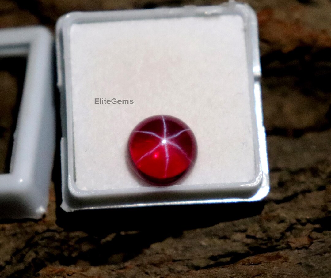 6ct AAA Quality Star Ruby Loose Round Cut Cabochon Certified Pink Ruby ...