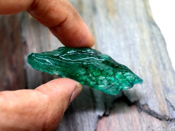 56CT Certified Natural Green Emerald Chunk Rough Colombian Mined Emerald Rough Raw Uncut Rock Emerald Crystal Genuine Stone Best Offer Ever