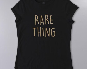 Rare Thing Organic Cotton Slogan Tee – Hand-Drawn UK Print, Limited Edition