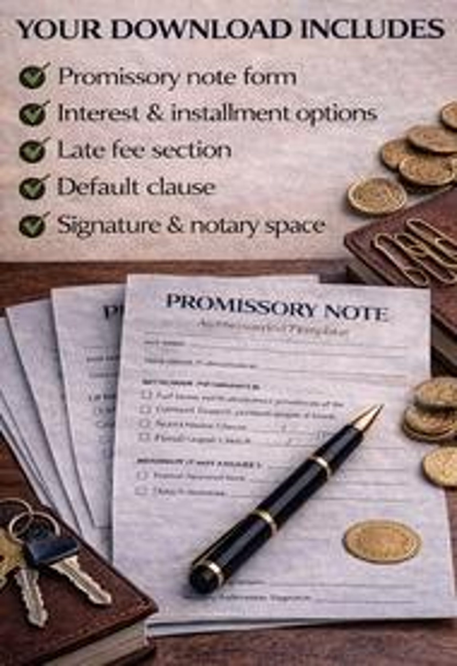 Promissory Note – Loan Agreement Form, IOU Contract, Personal or ...