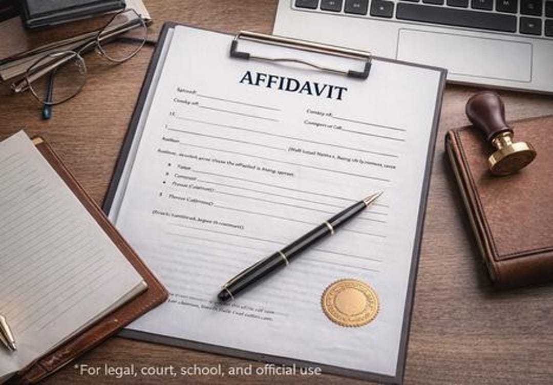 Affidavit Form – Sworn Statement Document, Printable & Editable Legal ...