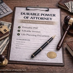 Durable Power of Attorney Form – Medical and Financial POA Template (Printable & Editable