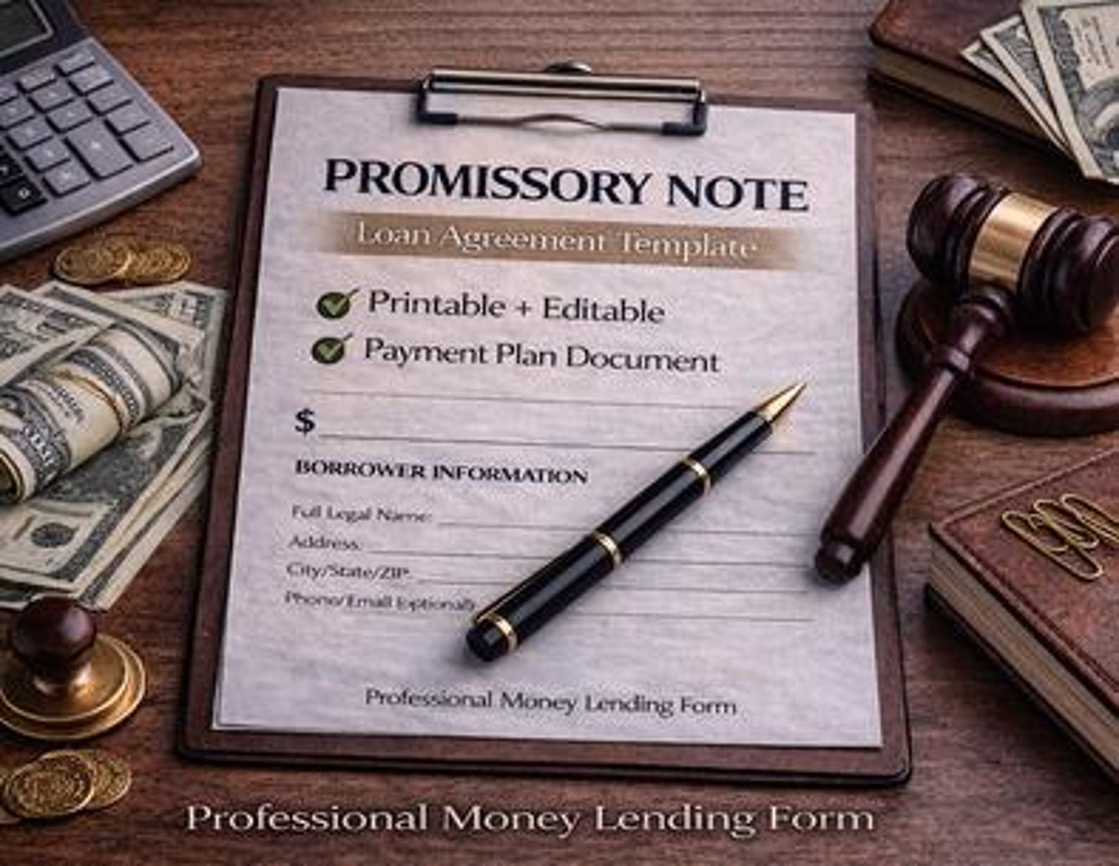 Promissory Note – Loan Agreement Form, IOU Contract, Personal or ...